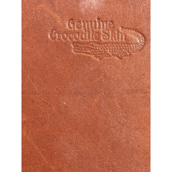 Vintage Linea Pelle Crocodile Two-Tone Hornback Embossed Leather Crossbody Bag - Picture 10 of 13